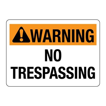 ANSI WARNING No Trespassing Sign